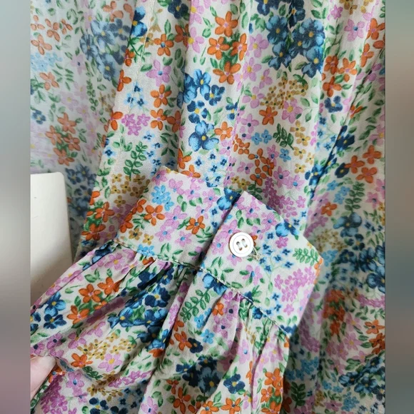 Doen Charleston Dress Creme Lady Bird floral Size XS NWT - Picture 9 of 10